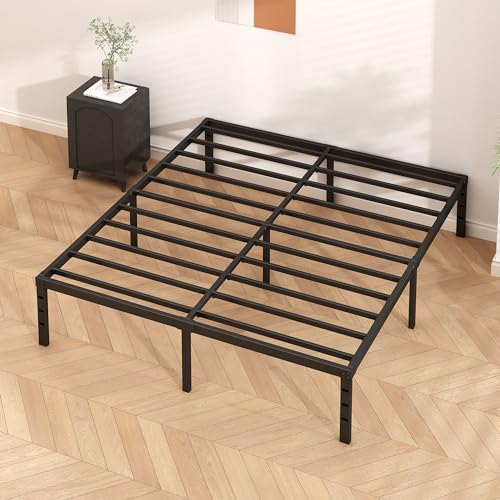 14 Inch Tall Black Metal Platform Twin Size Bed Frame S5941