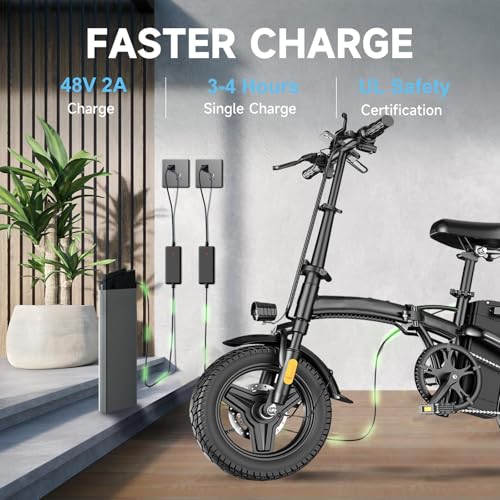 Peak 500W 23MPH Folding Electric Bike 48V 12AH F15389