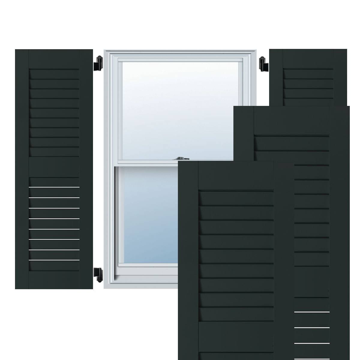 Dark Green Louvered Shutters Pair U771