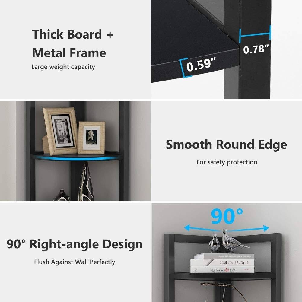 Black/Espresso 5 Tier Corner Bookshelf U493