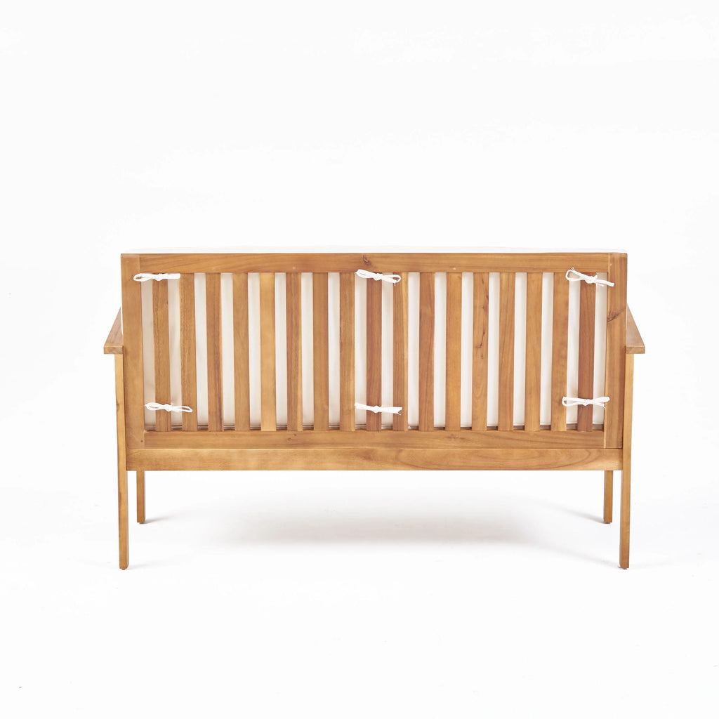 Acacia Wood Outdoor Bench with Cushion Z817