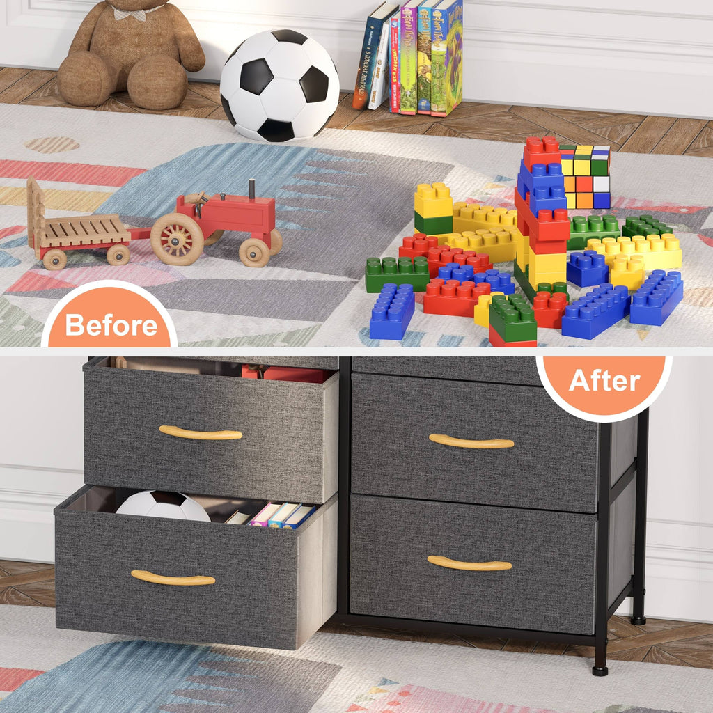 Grey 8 Drawer Vertical Dresser Storage Tower W130
