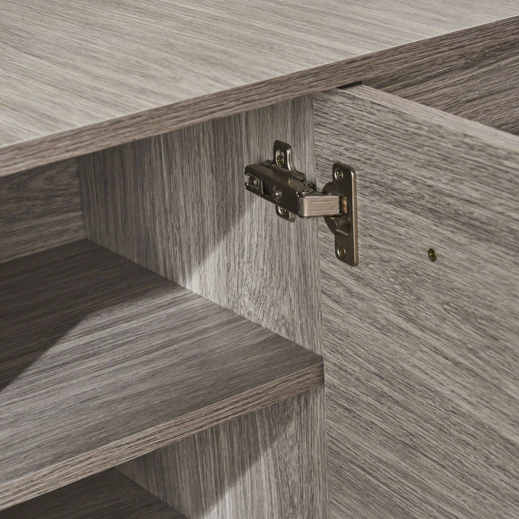 Charcoal Gray and Black Contemporary Rectangular Cabinet R692944