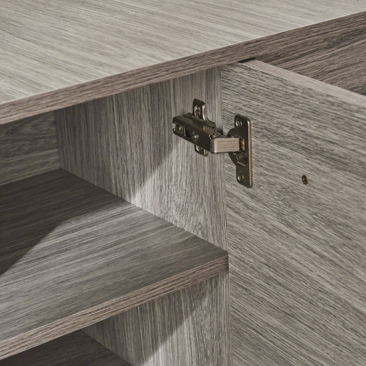 Charcoal Gray and Black Contemporary Rectangular Cabinet R692944