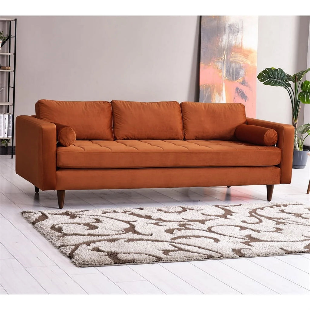 Orange Velvet Sofa X36004