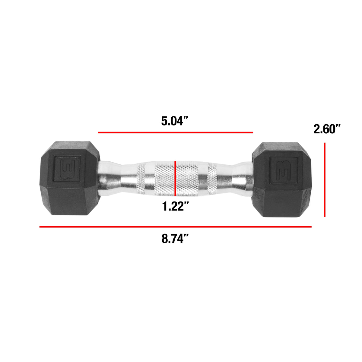 25lb Rubber Hex Dumbbell M639