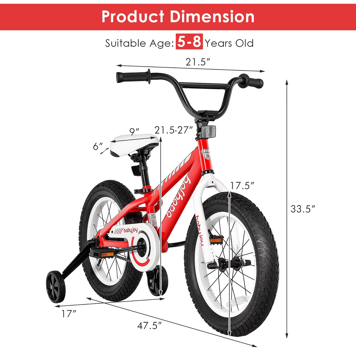16'' Kids Bike with Training Wheels J7916