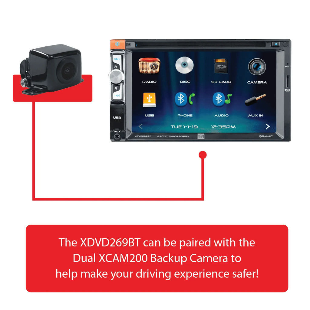 6.2 inch Double DIN Car Stereo Head Unit with CD/DVD D1377