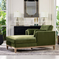 Olive Green Performance Velvet Chaise Lounge Chair I421
