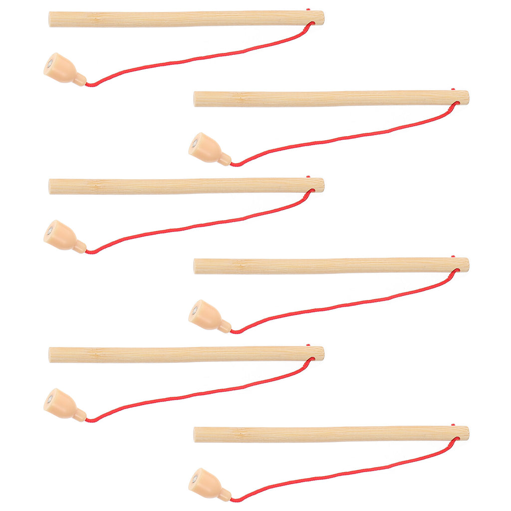 5Pcs Wooden Magnetic Fishing Poles Toys K40593