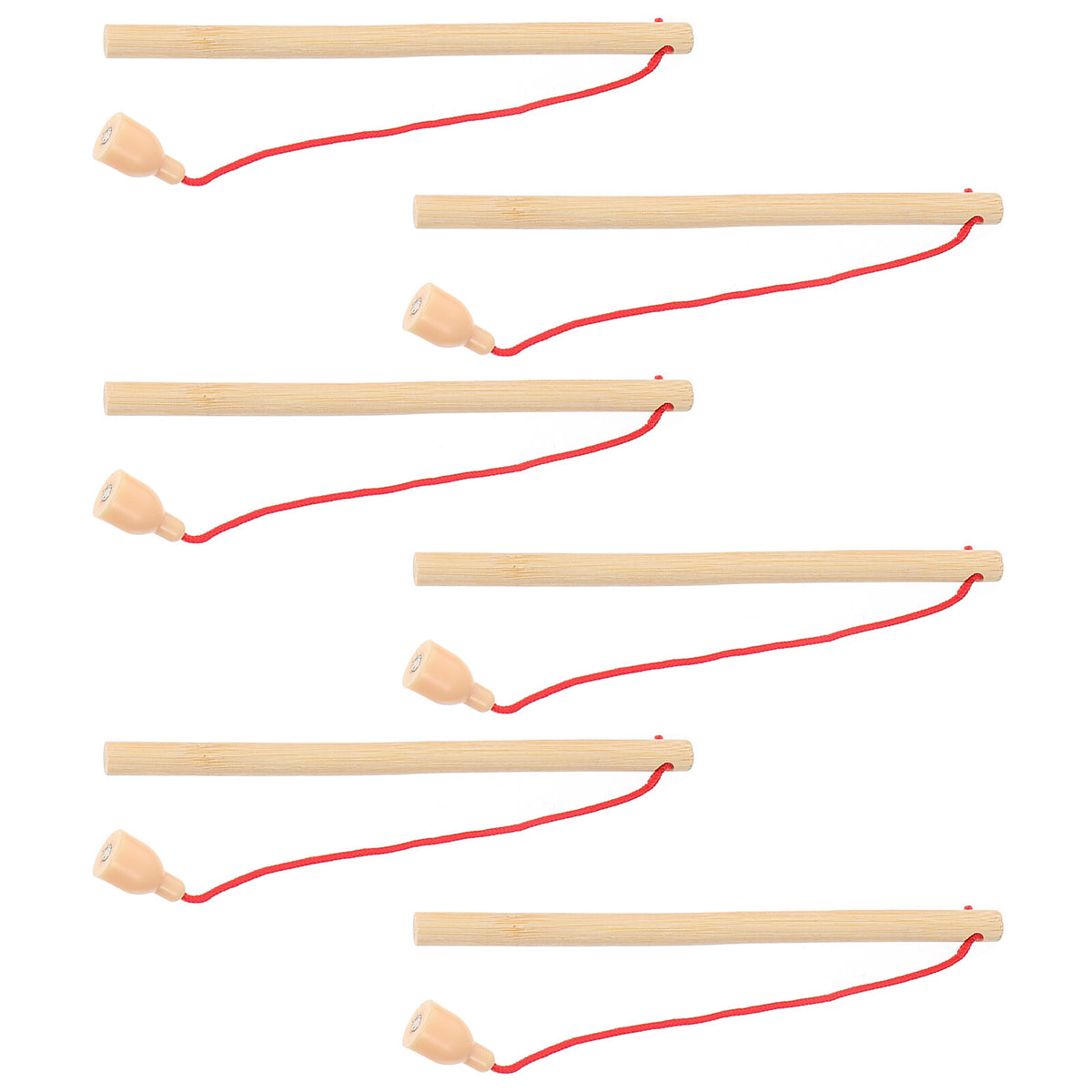 5Pcs Wooden Magnetic Fishing Poles Toys K40593