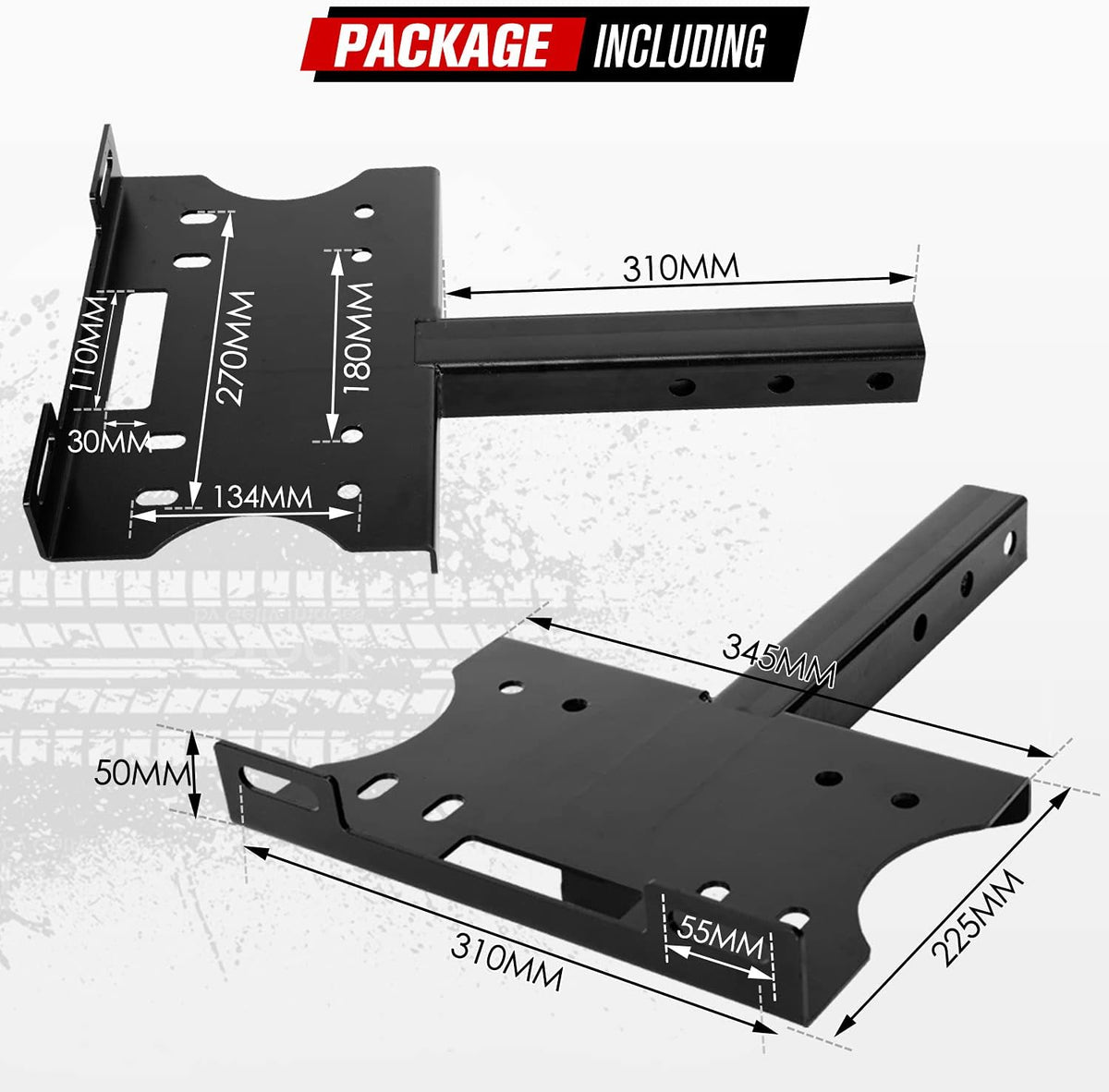 Winch Cradle Winch Mounting Plate Universal 2" Trailer Hitch Winch Mount Bracket Pack of 2 P884692