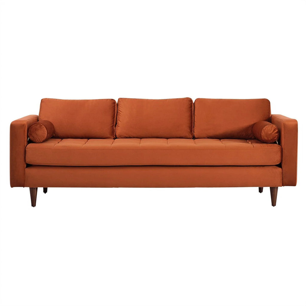 Orange Velvet Sofa X36004