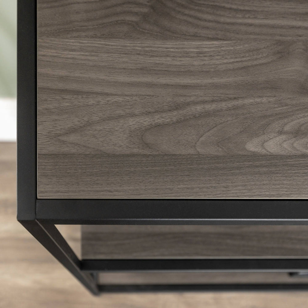Dark Walnut / Black Metal X-Frame Bookshelf H810