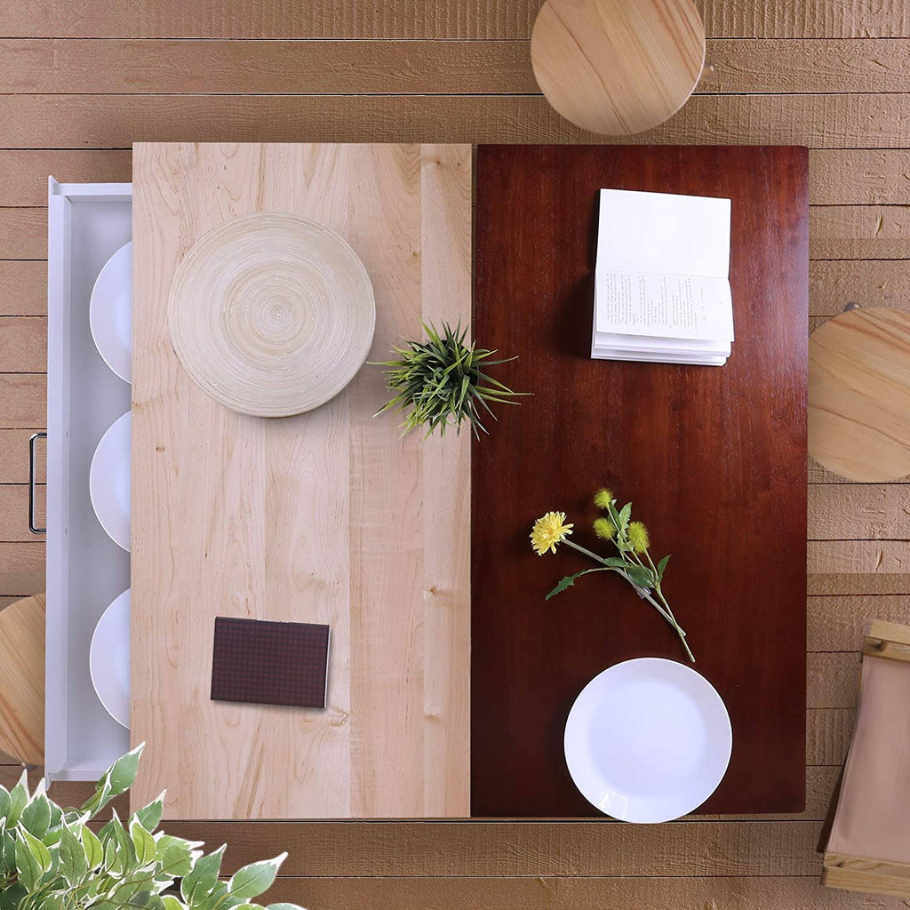 Natural/White Kitchen Island with Solid American Hardwood Top J8169