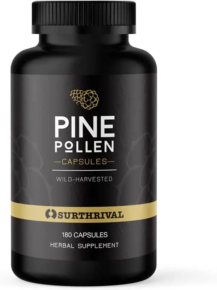 Pine Pollen Powder Capsules 180 Count Wild Harvested Y801