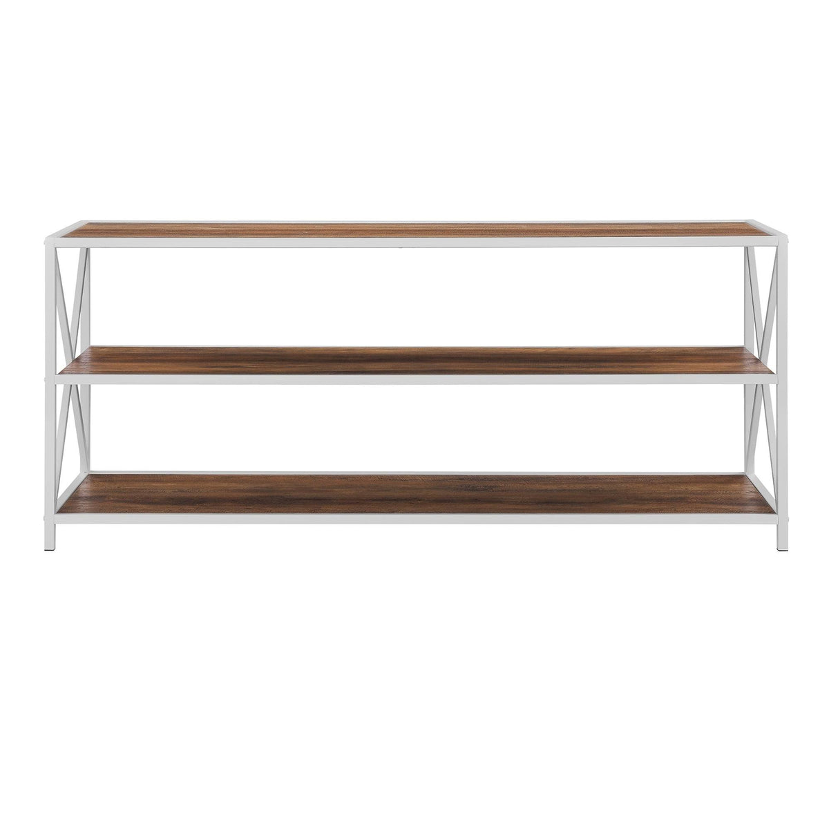 Dark Walnut / Black Metal X-Frame Bookshelf H810