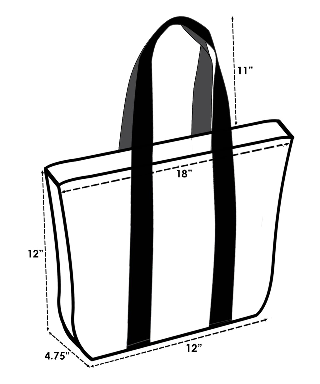 Gray Red White Zip Tote Bag G59564