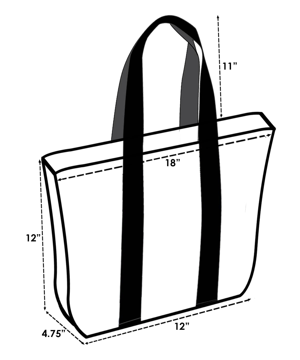 Gray Red White Zip Tote Bag G59564