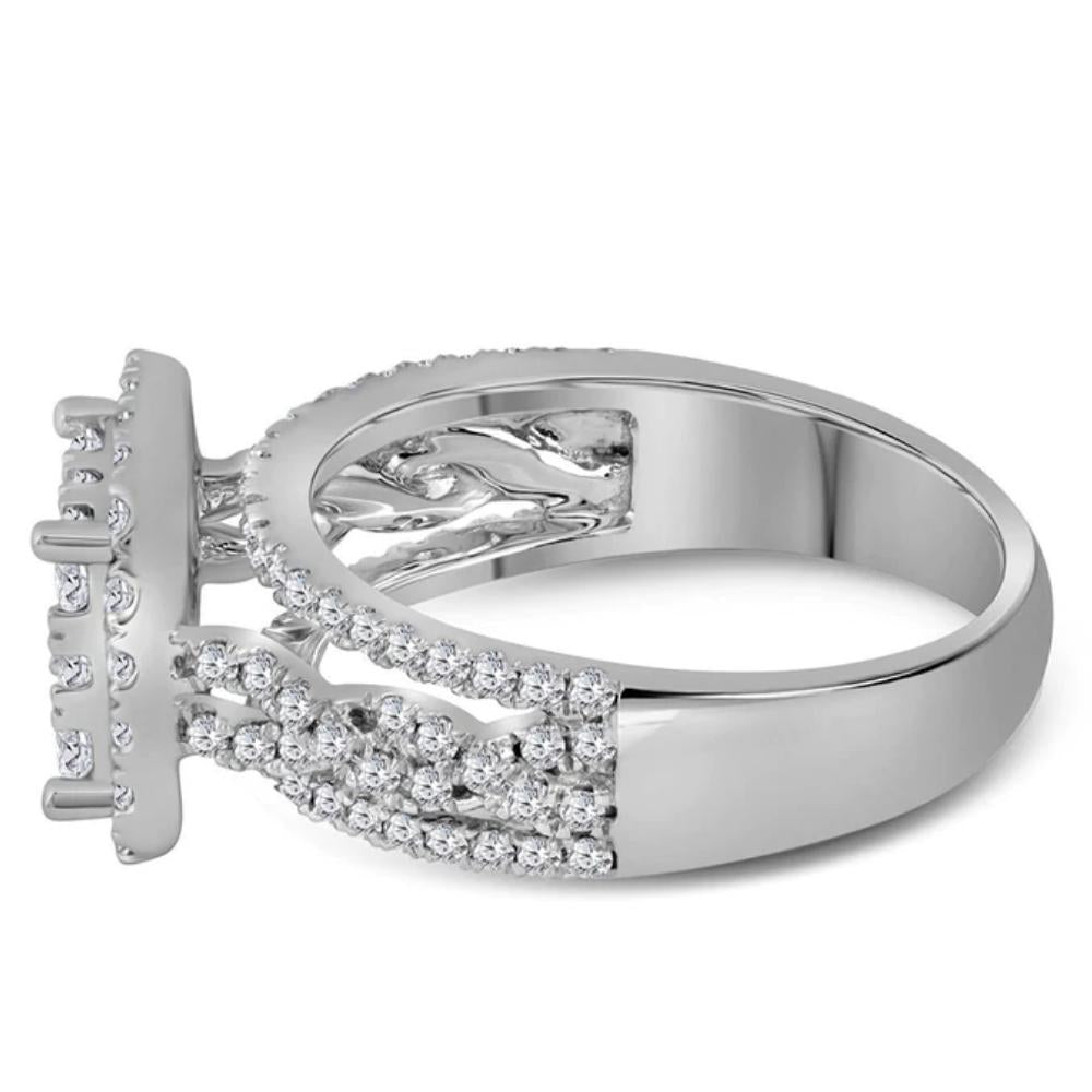 White Gold Cushion Halo Diamond Engagement Ring I169618
