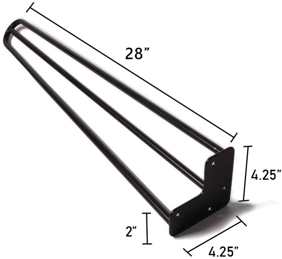 Satin Black Hairpin Coffee Table Legs Set of 4 Y820164